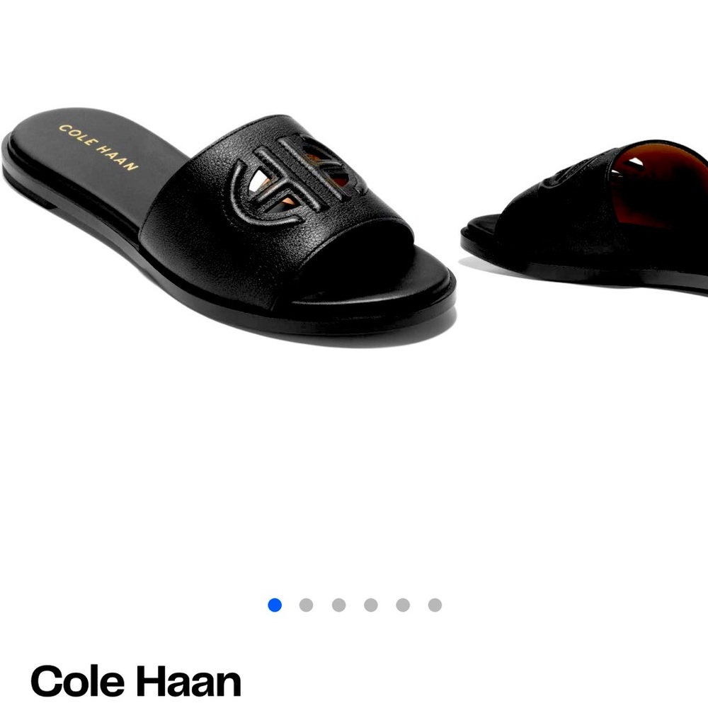 Cole Haan, Flynn Logo slip on sandals.